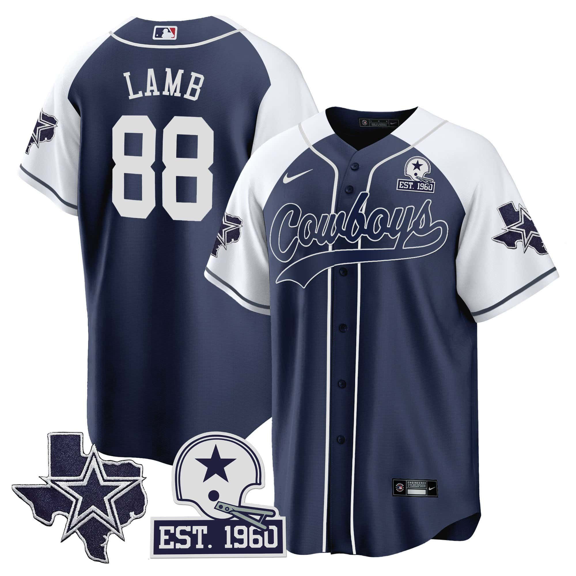 Men Dallas Cowboys #88 Lamb Dark blue 2024 Nike Patch Baseball NFL Jersey style 1->indianapolis colts->NFL Jersey